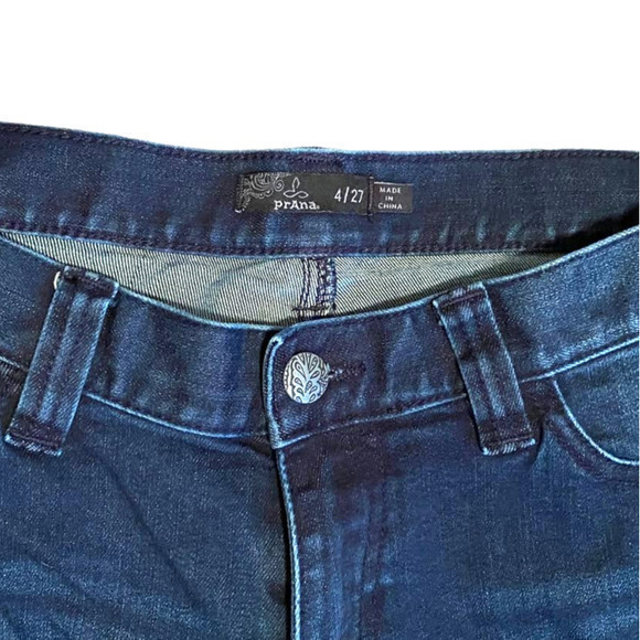 Prana Womens Honour Mid-Rise‎ Relaxed Fit Straight Boyfriend Dark Jeans … - Picture 5 of 10